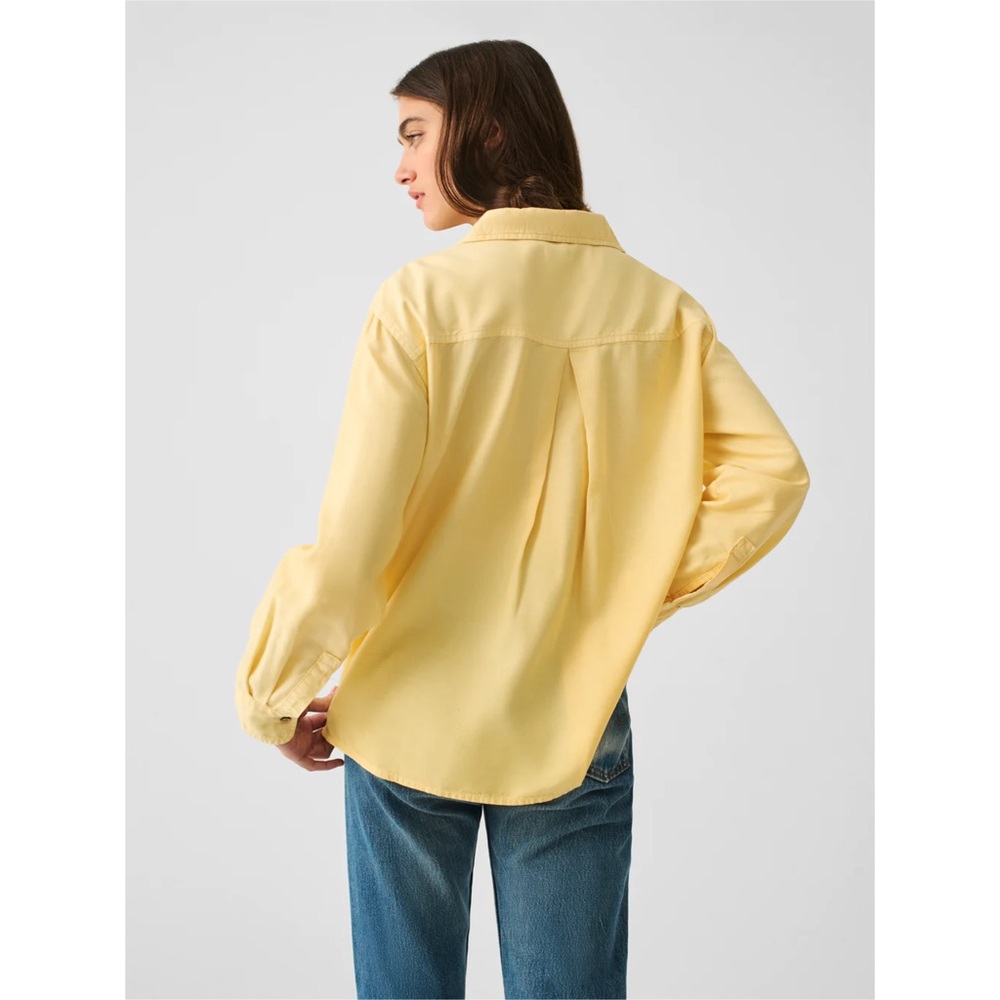 Ralph Lauren • Crest Embroidered Boyfriend Button-up Shirt in Yellow